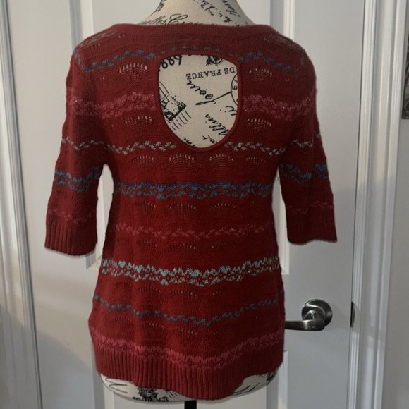 Free People Women’s Cropped Red Sweater Shirt - Picture 2 of 7